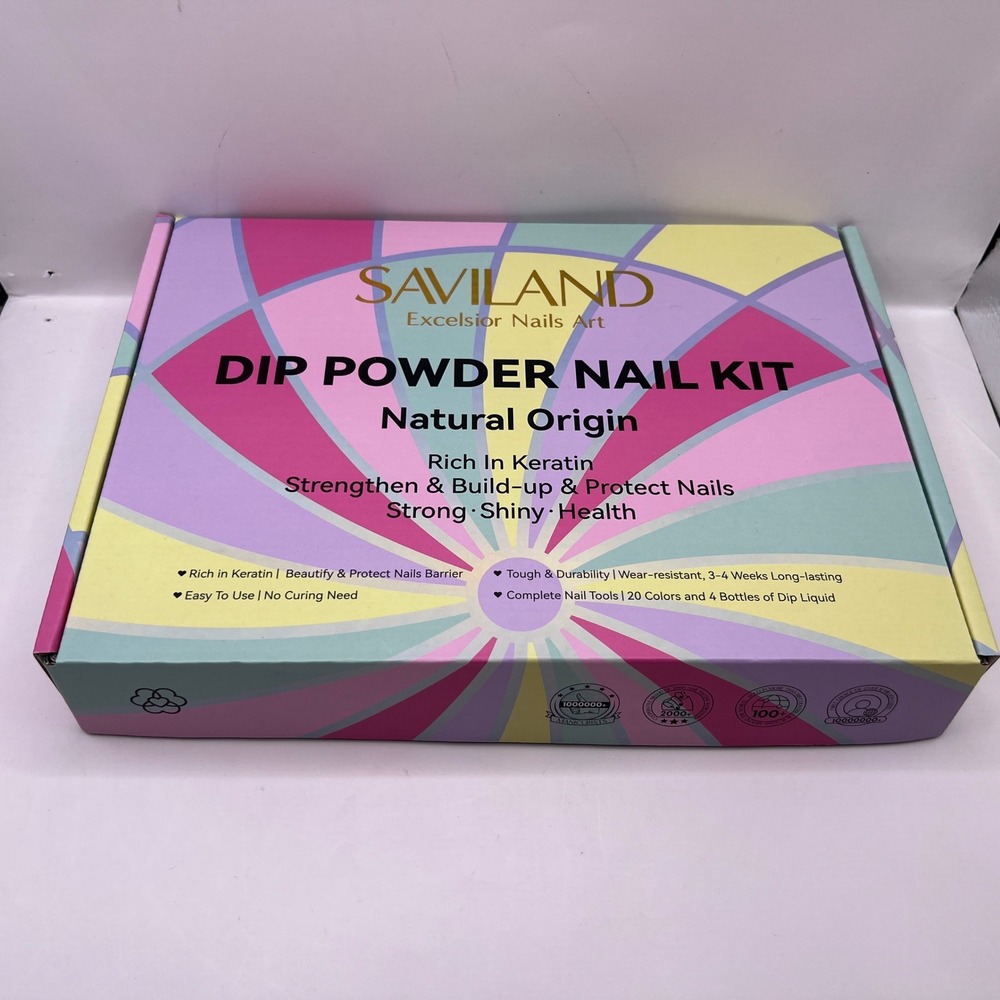 Saviland‎ Excelsior Nails Art Dip Powder Nail Kit 20 Colors NEW